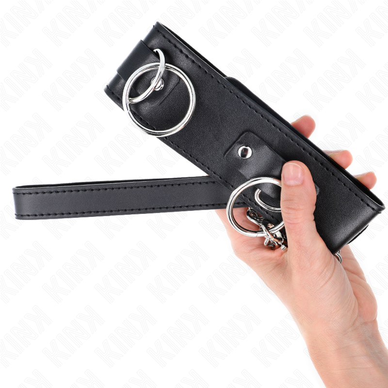 KINK - COLLIER AVEC LAISSE 65 CM 3 ANNEAUX MODÈLE 2 RÉGLABLE 36-43 CM X 5 CM KINK COLLAR & GAG