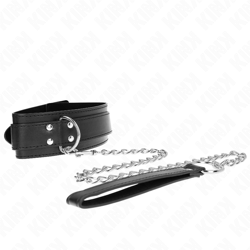 KINK - COLLIER AVEC BRACELET 65 CM BOUCLES ARGENT RÉGLABLES 33-46 CM X 5,5 CM KINK COLLAR & GAG