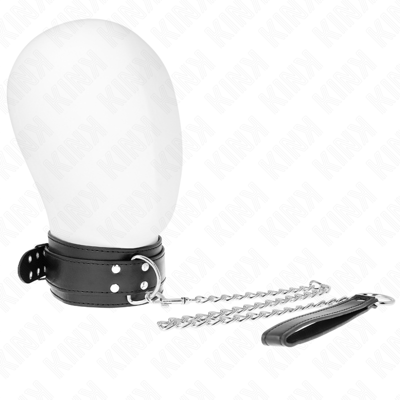 KINK - COLLIER AVEC BRACELET 65 CM BOUCLES ARGENT RÉGLABLES 33-46 CM X 5,5 CM KINK COLLAR & GAG