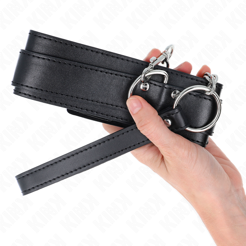 KINK - COLLIER AVEC BRACELET 65 CM BOUCLES ARGENT RÉGLABLES 33-46 CM X 5,5 CM KINK COLLAR & GAG