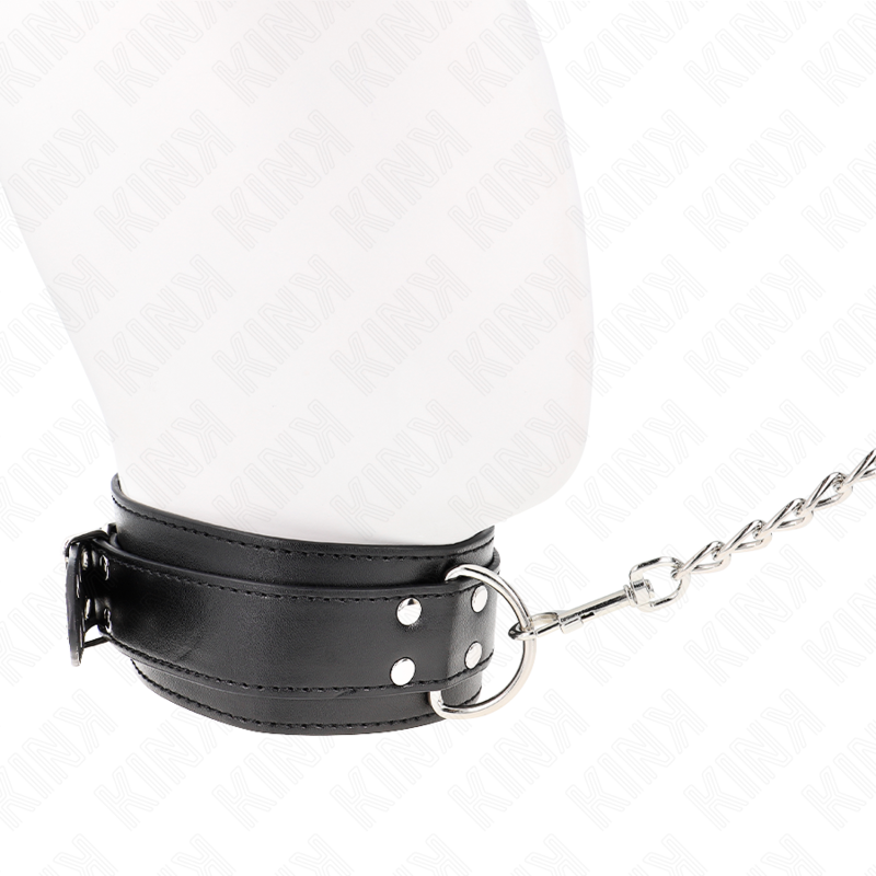 KINK - COLLIER AVEC BRACELET 65 CM BOUCLES ARGENT RÉGLABLES 33-46 CM X 5,5 CM KINK COLLAR & GAG