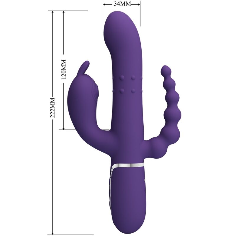 PRETTY LOVE - CAMMY TRIPLE VIBRATEUR MULTIFONCTION 4 EN 1 VIOLET PRETTY LOVE FLIRTATION