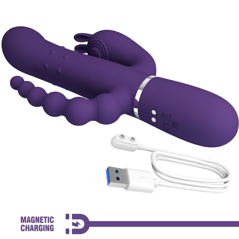 PRETTY LOVE - CAMMY TRIPLE VIBRATEUR MULTIFONCTION 4 EN 1 VIOLET PRETTY LOVE FLIRTATION