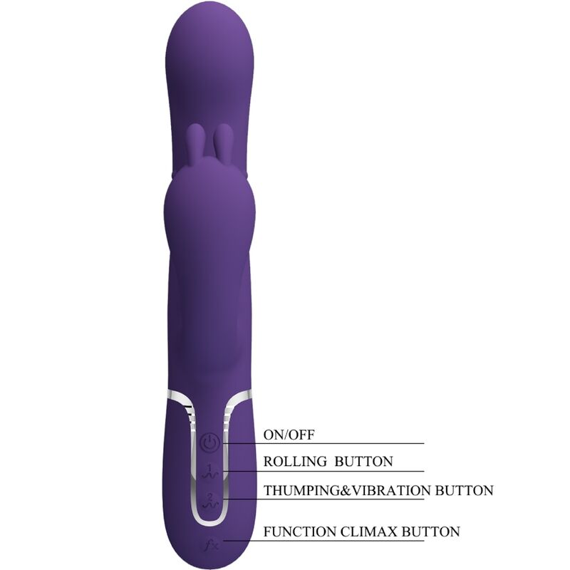 PRETTY LOVE - CAMMY TRIPLE VIBRATEUR MULTIFONCTION 4 EN 1 VIOLET PRETTY LOVE FLIRTATION