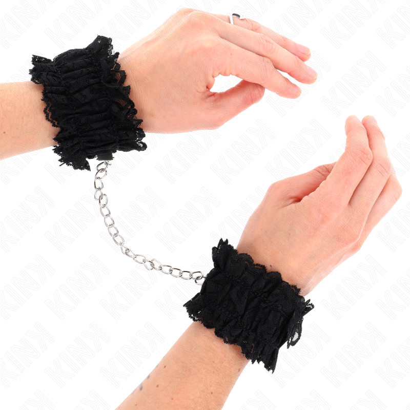 KINK - ATTACHE-POIGNETS ÉLASTIQUES EN DENTELLE NOIR KINK WRIST RESTRAINT