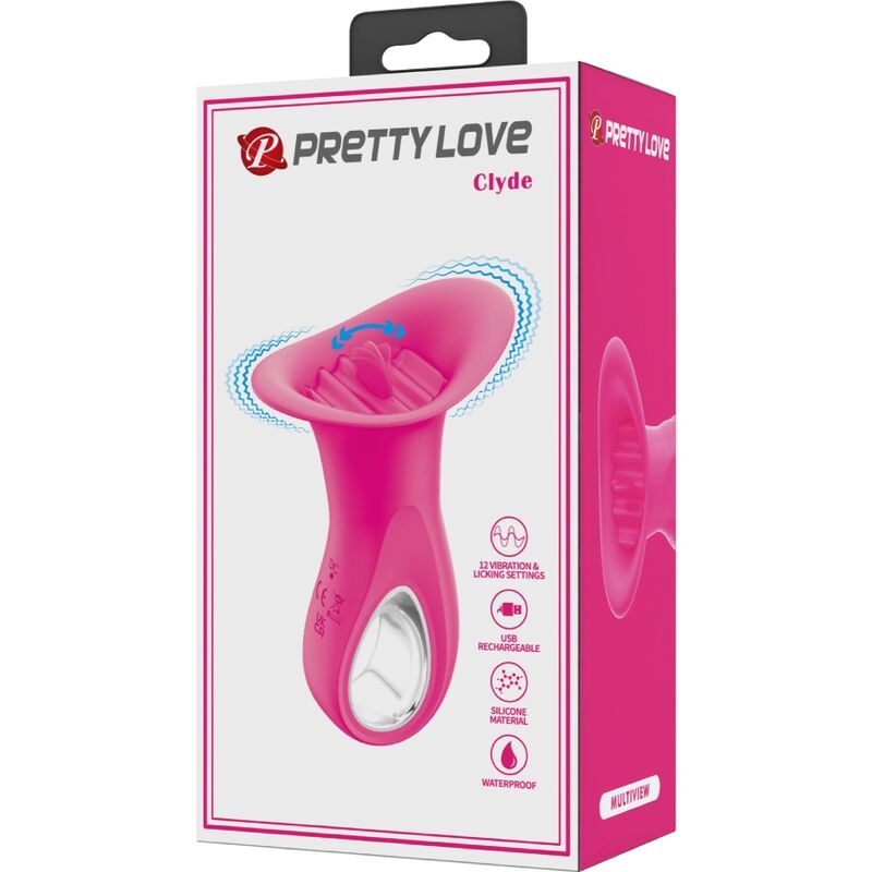 PRETTY LOVE - CLYDE VIBRATEUR ORAL LANGUE VIBRANTE 12 VIBRATIONS ROSE PRETTY LOVE FLIRTATION
