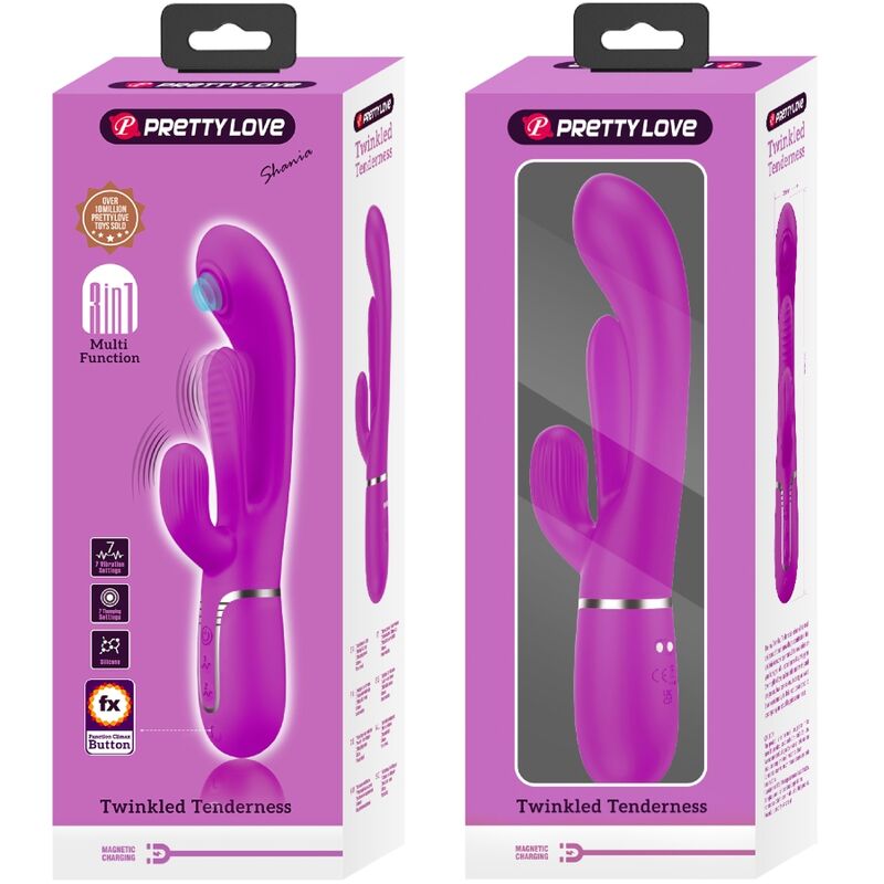 PRETTY LOVE - SHANIA TRIPLE RABBIT VIBRATEUR MULTIFONCTION ROSE PRETTY LOVE FLIRTATION