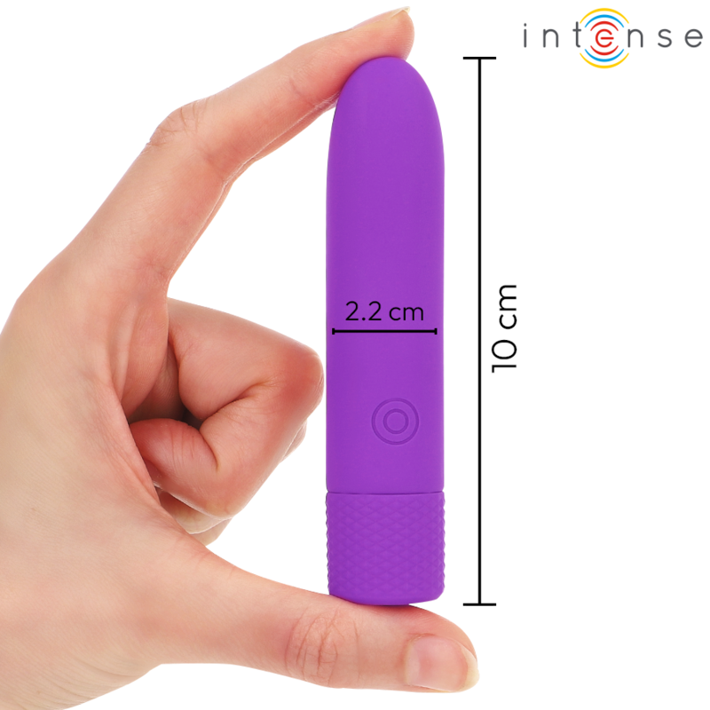 INTENSE - SYMONE BULLET VIBRANT RECHARGEABLE USB 8 VIBRATIONS VIOLET 10 X 2,2 CM INTENSE FUN