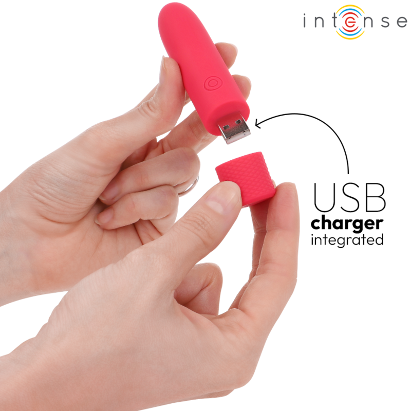 INTENSE - SYMONE BULLET VIBRANT RECHARGEABLE USB 8 VIBRATIONS ROUGE 10 X 2,2 CM INTENSE FUN