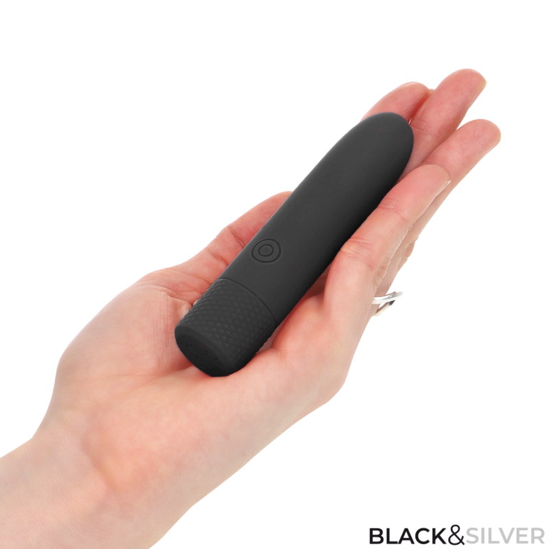 BLACK & SILVER - GERI BULLET VIBRANT RECHARGEABLE USB 8 VIBRATIONS NOIR 10 X 2,2 CM BLACK&SILVER