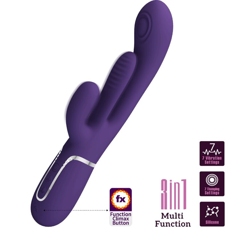 PRETTY LOVE - SHANIA TRIPLE RABBIT VIBRATEUR MULTIFONCTION VIOLET PRETTY LOVE