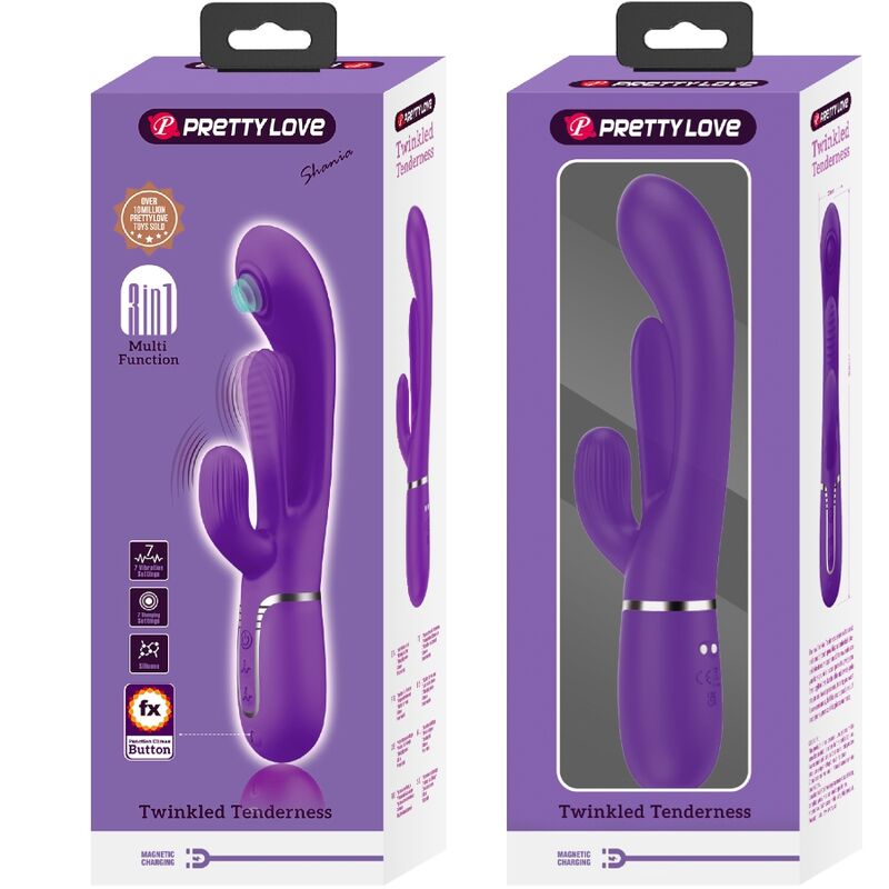 PRETTY LOVE - SHANIA TRIPLE RABBIT VIBRATEUR MULTIFONCTION VIOLET PRETTY LOVE
