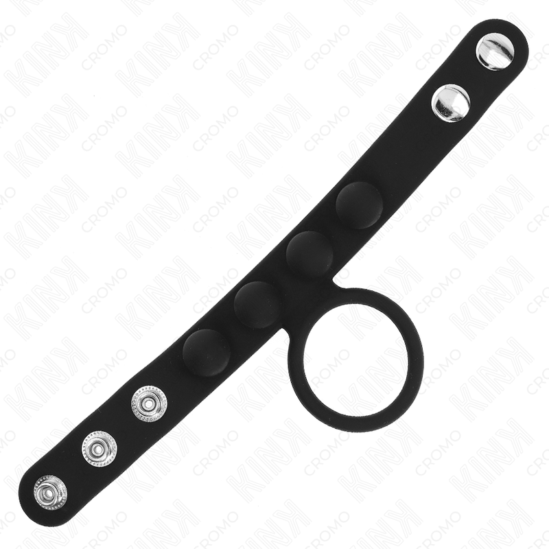 KINK - ANNEAU PÉNIS EN CUIR 3,5 CM AVEC FERMETURE À PRESSION 23 X 2 CM KINK RING POWER