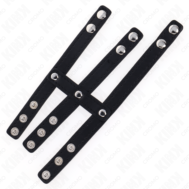 KINK - ANNEAU PÉNIS EN CUIR TRIPLE AVEC FERMETURE À PRESSION KINK RING POWER