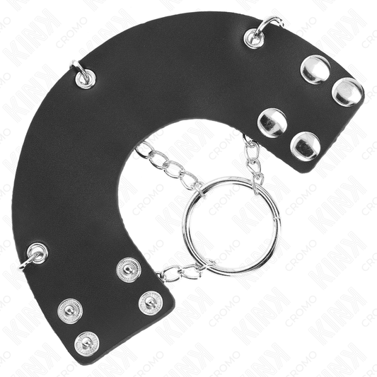 KINK - ANNEAU PÉNIS CHAÎNE 4 CM 7 CM MÉTAL AVEC CEINTURE EN CUIR KINK RING POWER