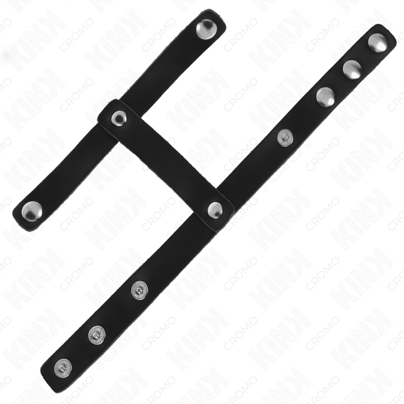 KINK - ANNEAU PÉNIS EN CUIR RÉGLABLE ET SANGLE DIVISEUR DE COUILLES KINK RING POWER