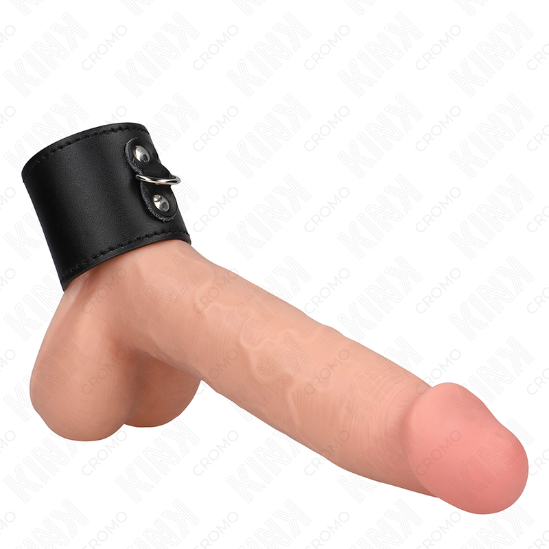KINK - ANNEAU PÉNIS EN CUIR AVEC FERMETURE À PRESSION 18 X 5 CM KINK RING POWER