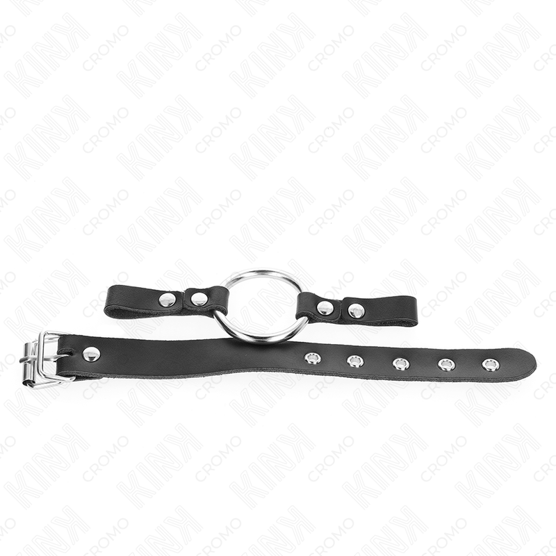 KINK - ANNEAU PÉNIS EN CUIR AVEC FERMETURE À BOUCLE 22 X 2 CM AVEC ANNEAU EN MÉTAL 4 CM KINK RING POWER