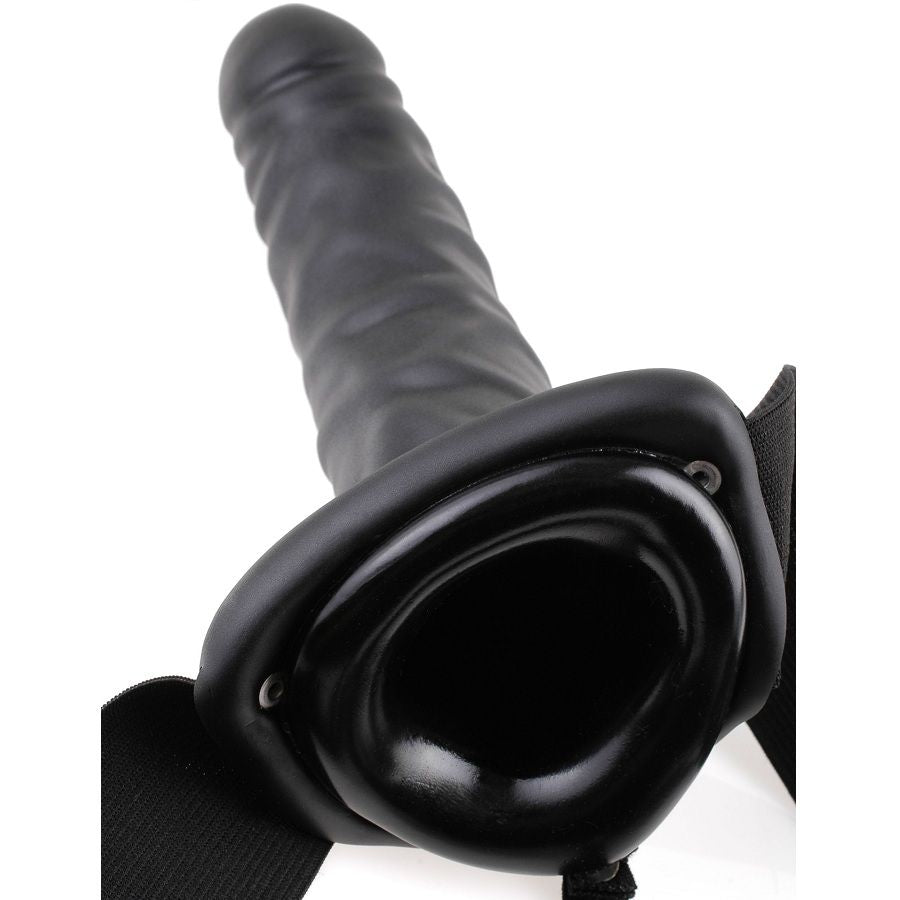 FETISH FANTASY SERIES - 19 CM VIBRANT CREUX STRAP-ON NOIR FETISH FANTASY SERIES