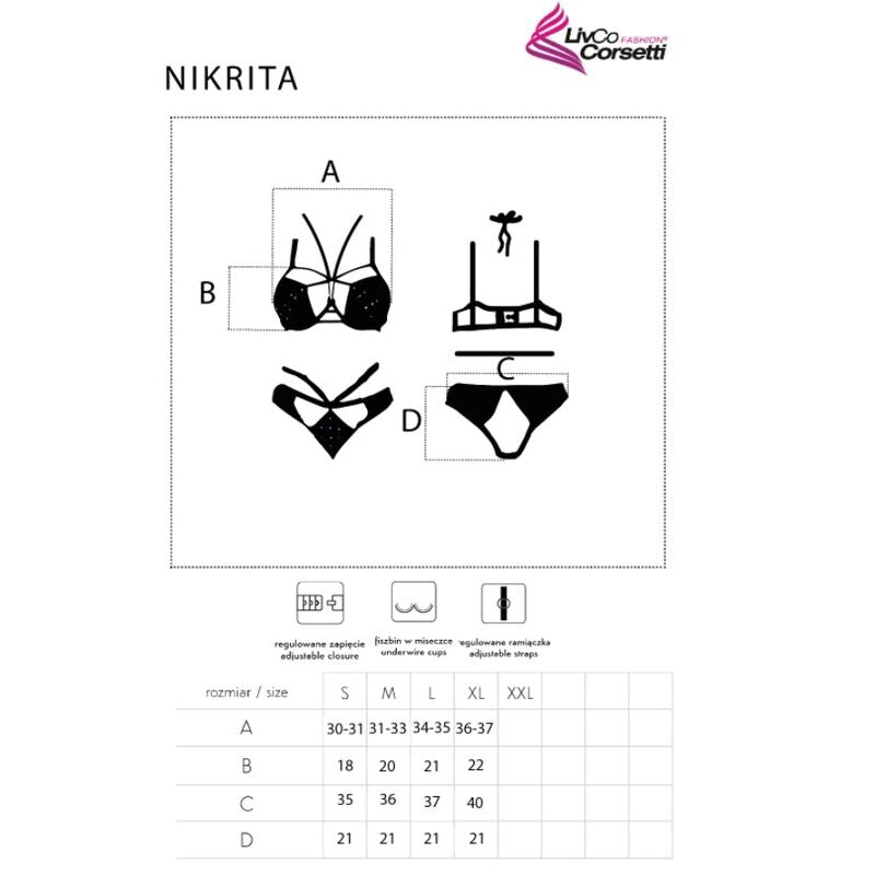 LIVCO CORSETTI FASHION - NIKRITA LC 90647 SOUTIEN-GORGE + CULOTTE NOIR M LIVCO CORSETTI SETS