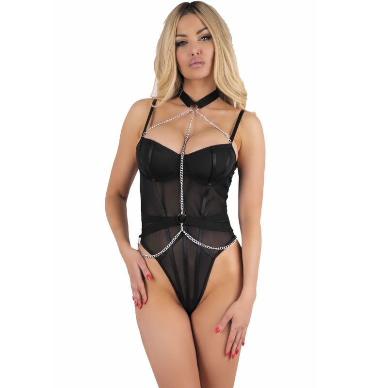 LIVCO CORSETTI FASHION - PEIGNOIR + CHEMISE + STRING MELISENDA CF 1709 NOIR S LIVCO CORSETTI BODIES