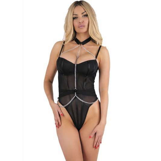 LIVCO CORSETTI FASHION - PEIGNOIR + CHEMISE + STRING MELISENDA CF 1709 NOIR S LIVCO CORSETTI BODIES