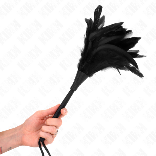 KINK - PLUMES DE POULET TICKLE EN FORME DE CORNE NOIRE 36 CM KINK IMPACT & TOUCH