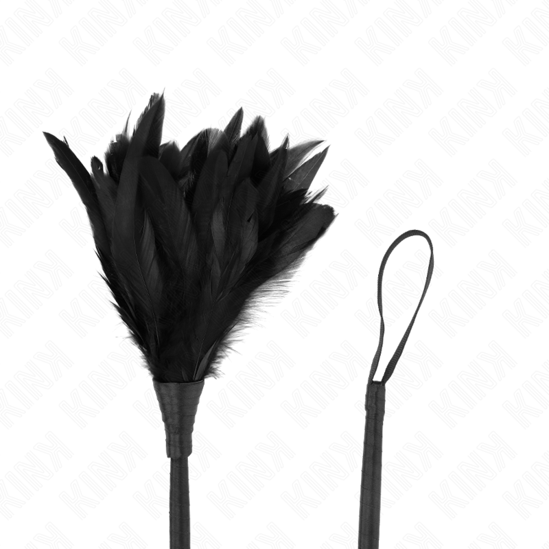 KINK - PLUMES DE POULET TICKLE EN FORME DE CORNE NOIRE 36 CM KINK IMPACT & TOUCH