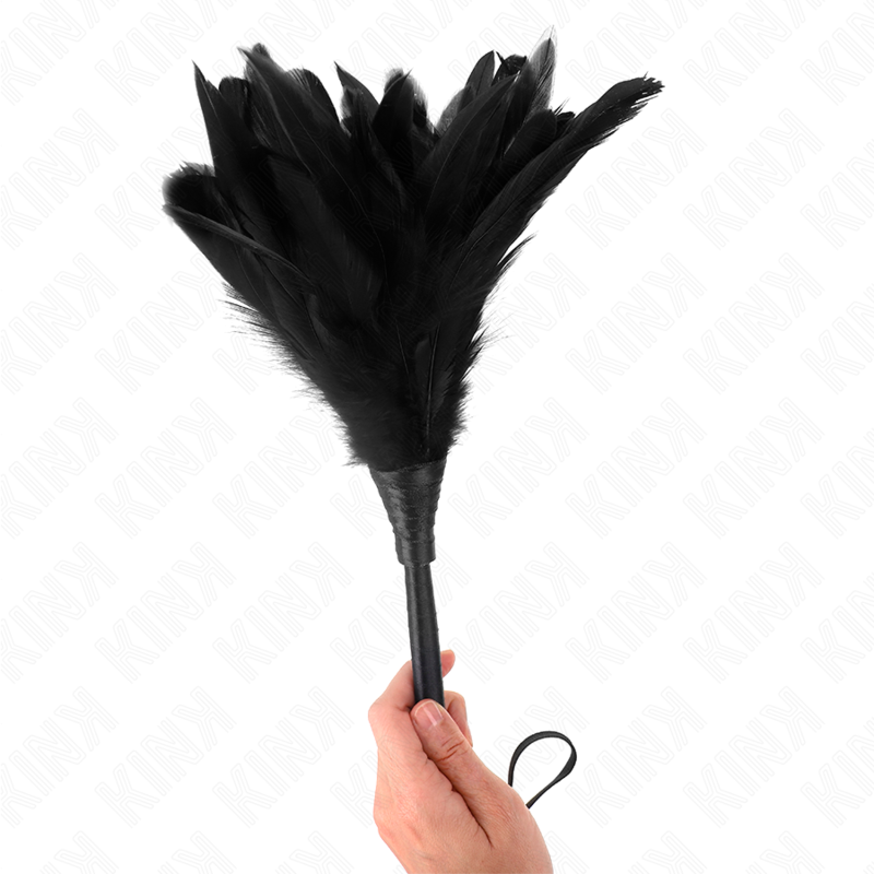 KINK - PLUMES DE POULET TICKLE EN FORME DE CORNE NOIRE 36 CM KINK IMPACT & TOUCH