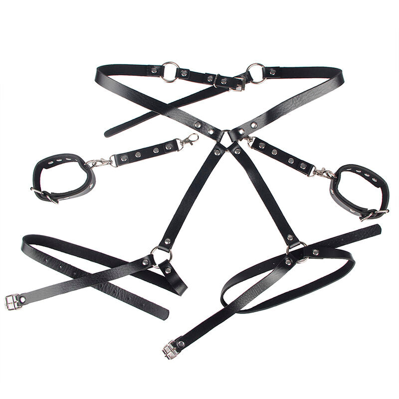 SUBBLIME - 953690 MENOTTES AVEC CEINTURE DE BONDAGE NOIRE TAILLE UNIQUE SUBBLIME FETISH
