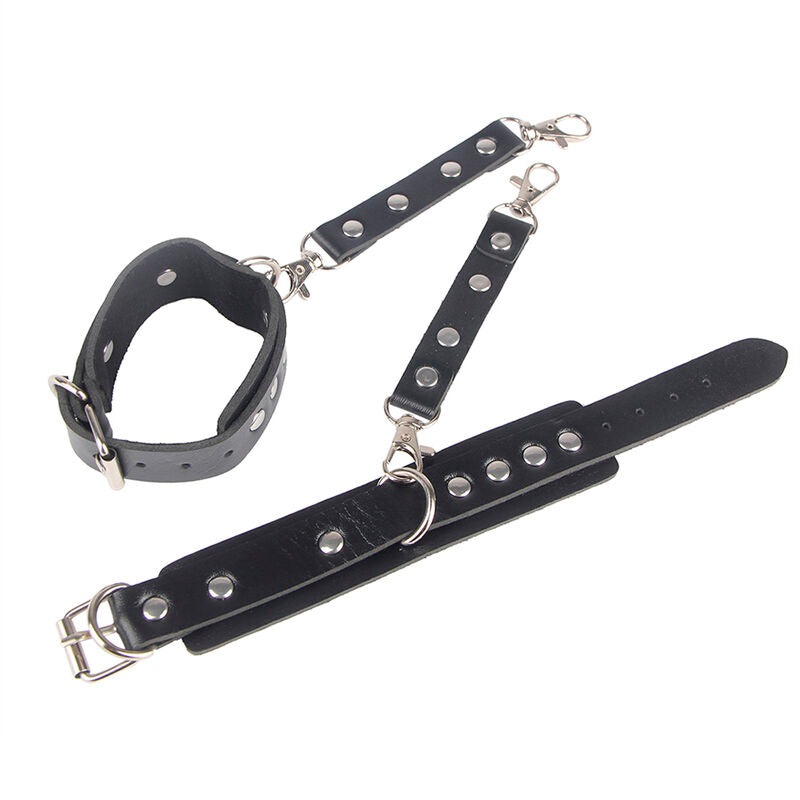 SUBBLIME - 953690 MENOTTES AVEC CEINTURE DE BONDAGE NOIRE TAILLE UNIQUE SUBBLIME FETISH