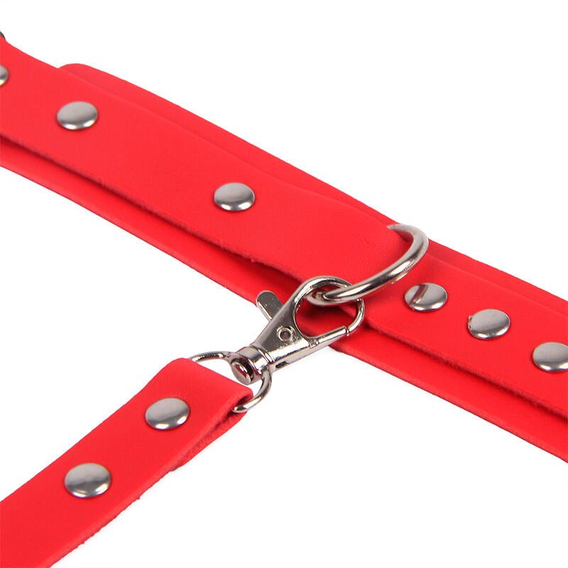SUBBLIME - 953706 MENOTTES AVEC CEINTURE DE BONDAGE ROUGE TAILLE UNIQUE SUBBLIME FETISH