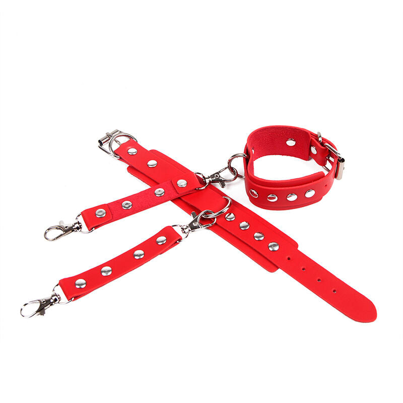 SUBBLIME - 953706 MENOTTES AVEC CEINTURE DE BONDAGE ROUGE TAILLE UNIQUE SUBBLIME FETISH