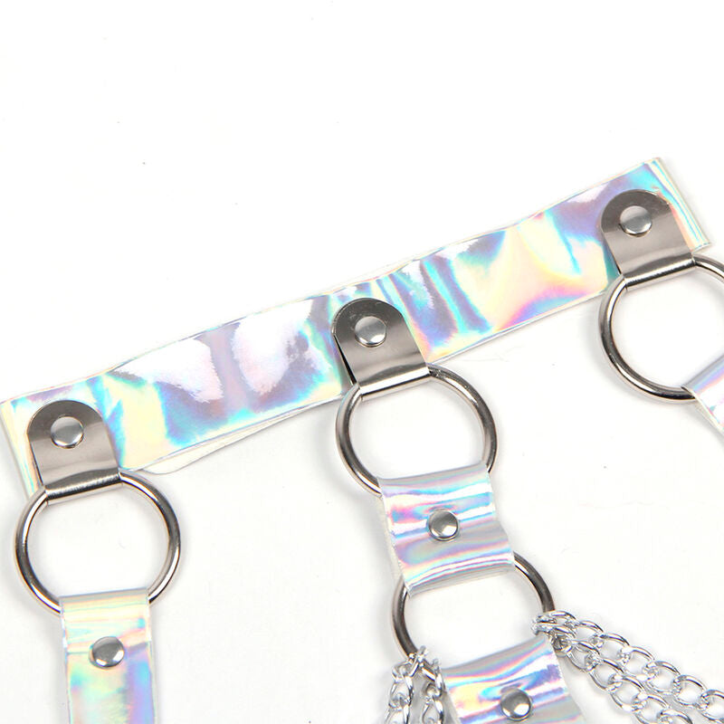 SUBBLIME - 953737 HARNAIS DE POITRINE AVEC ANNEAUX ET CHAÎNES ARGENT TAILLE UNIQUE SUBBLIME FETISH