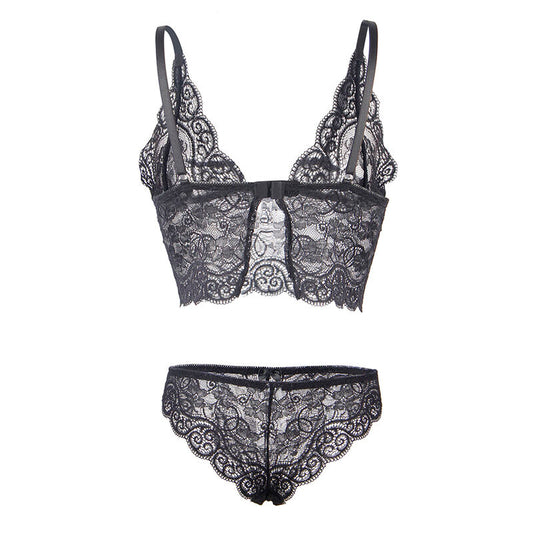 SUBBLIME - 953928 CHEMISIER DE NUIT EN SOIE ET DENTELLE + CULOTTE NOIRE L/XL SUBBLIME SETS