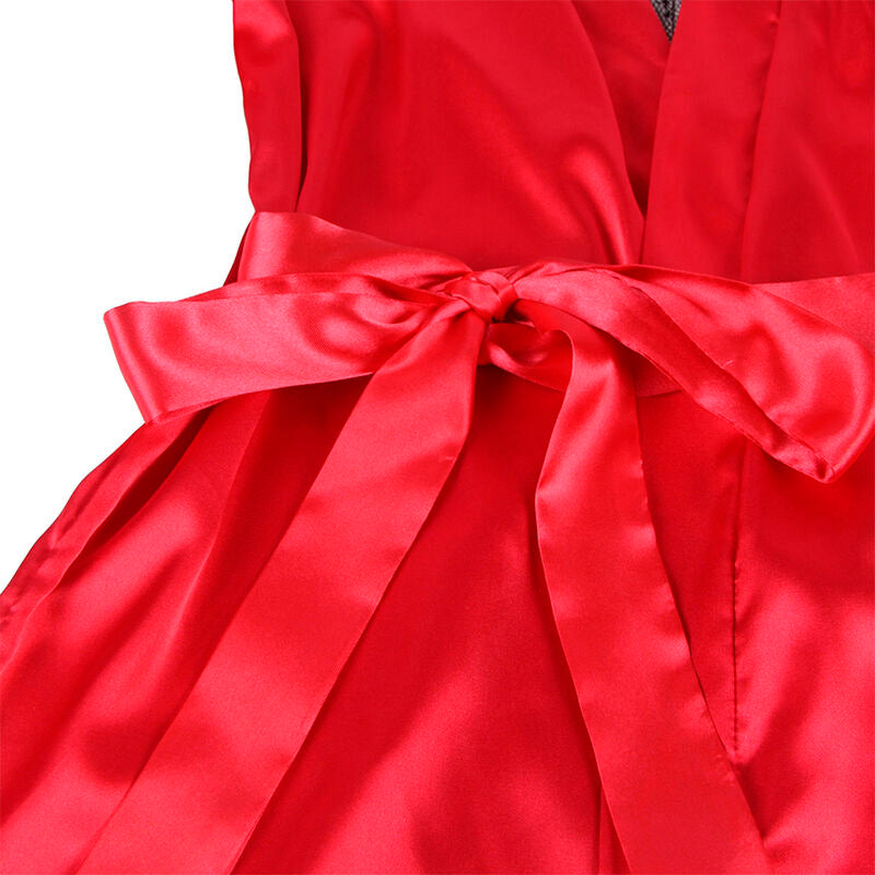 SUBBLIME - 954024 CARACO DOS TRANSPARENT EN DENTELLE + STRING ROUGE/NOIR L/XL SUBBLIME SETS