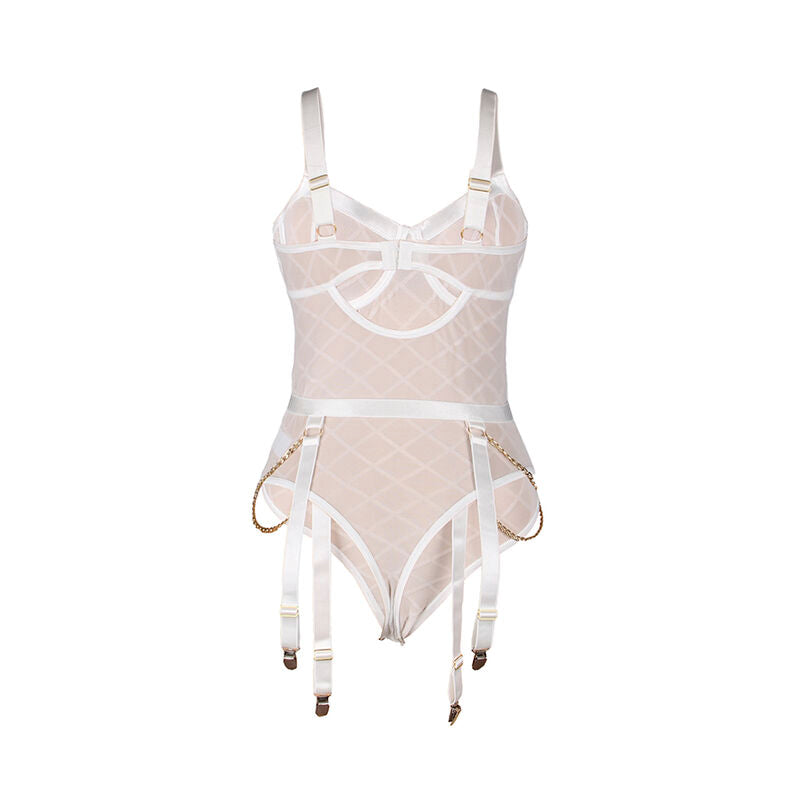 SUBBLIME - 954291 BODY AVEC CHAÎNES + PORTE-JARRETELLES BLANC L/XL SUBBLIME BODIES
