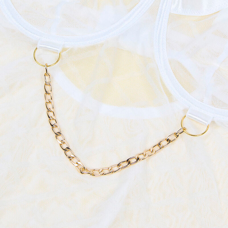 SUBBLIME - 954291 BODY AVEC CHAÎNES + PORTE-JARRETELLES BLANC L/XL SUBBLIME BODIES