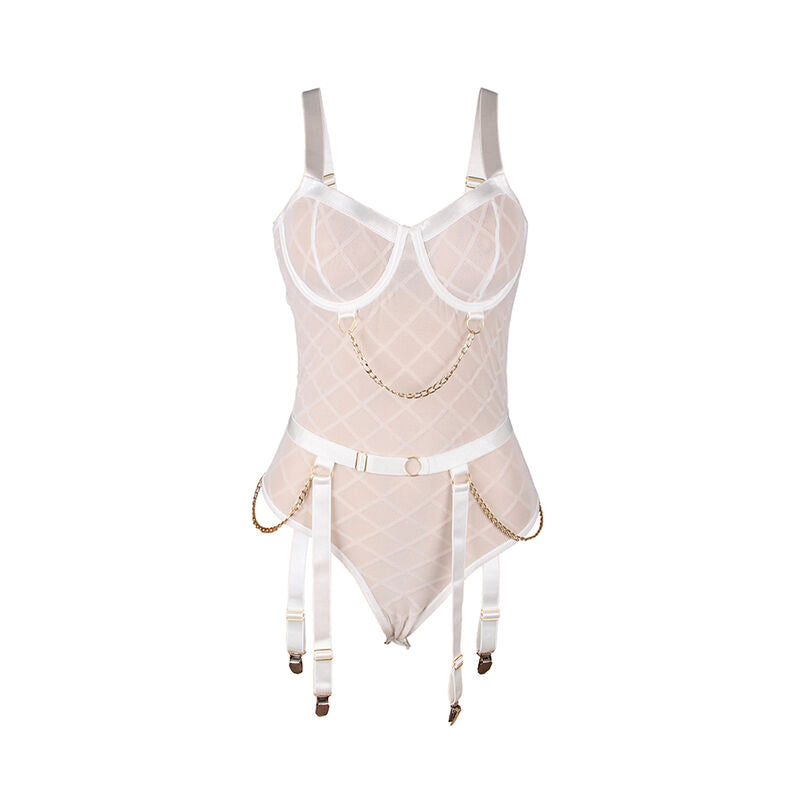 SUBBLIME - 954291 BODY AVEC CHAÎNES + PORTE-JARRETELLES BLANC L/XL SUBBLIME BODIES