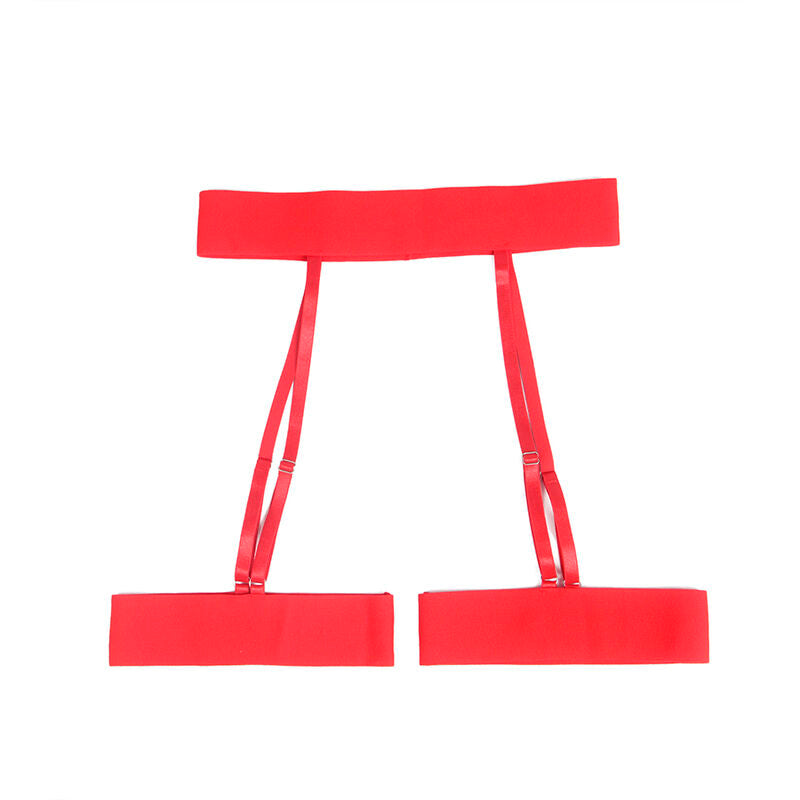 SUBBLIME - 954338 SOUTIEN-GORGE + STRING + PORTE-JARRETELLES IMPRIMÉ COEUR ROUGE L/XL SUBBLIME SETS