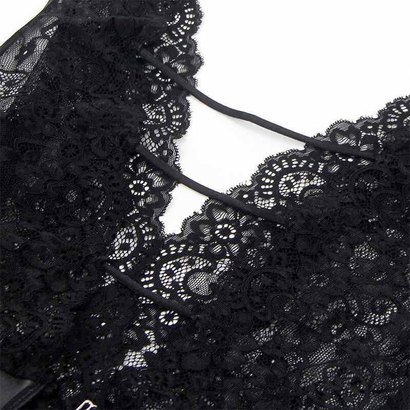 SUBBLIME - 954390 BODY SEXY AVEC PORTE-JARRETELLES NOIR L/XL SUBBLIME BODYSTOCKINGS