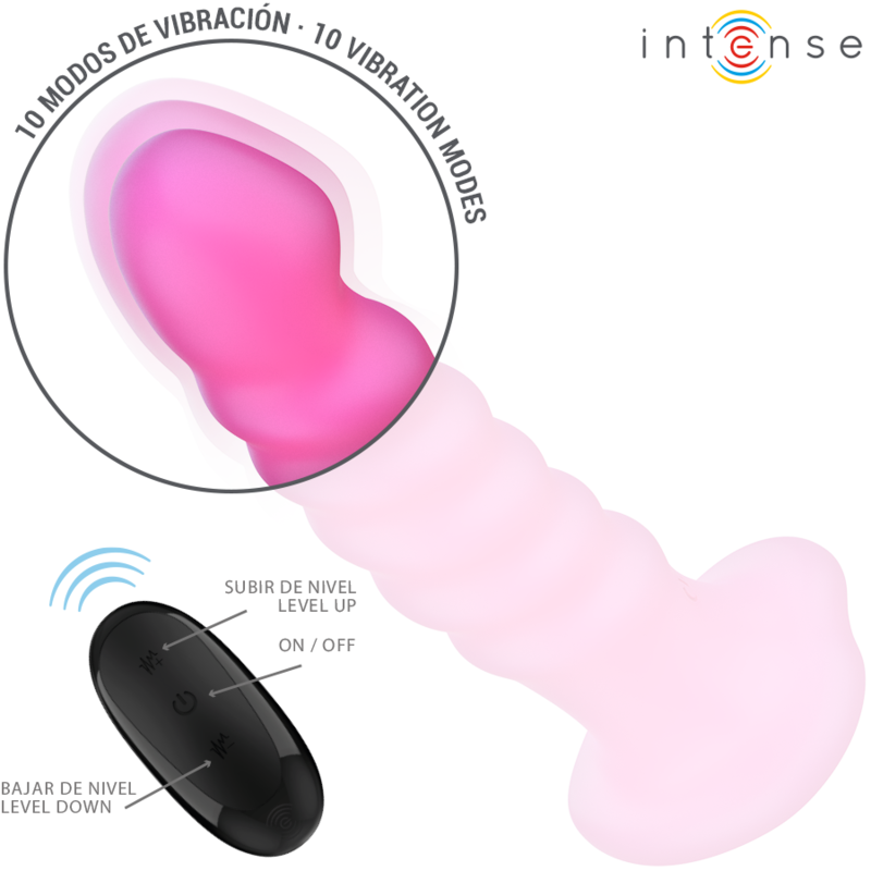 INTENSE - CINDY VIBRATEUR TAILLE L DESIGN SPIRALE 10 VIBRATIONS ROSE TÉLÉCOMMANDE INTENSE FUN