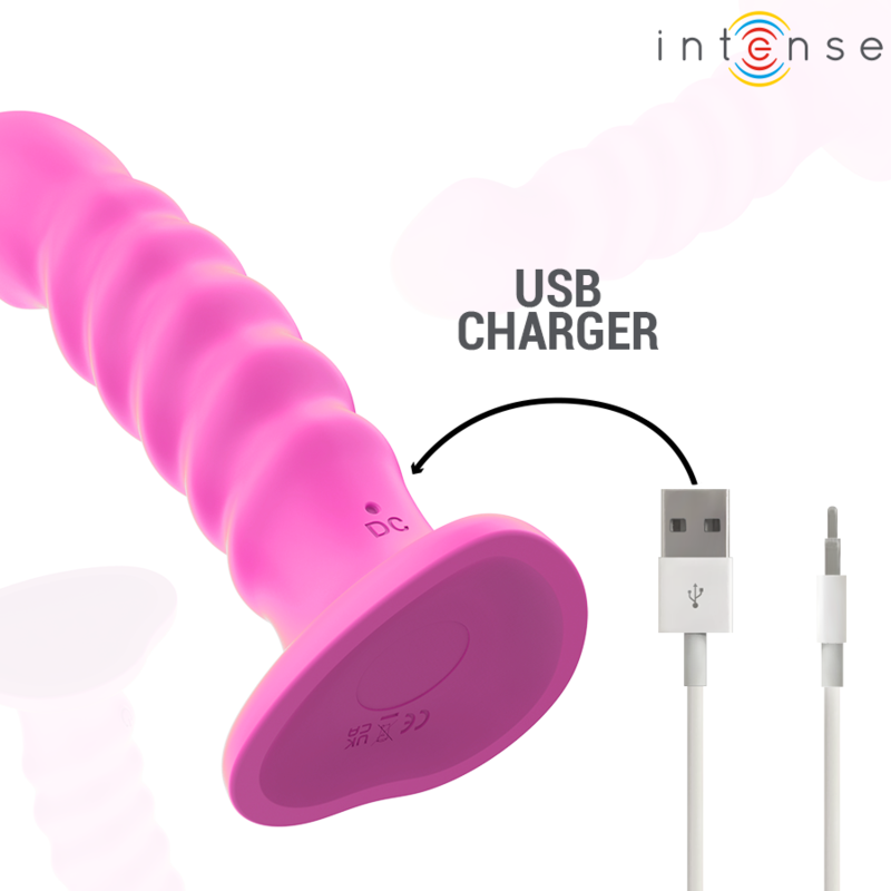 INTENSE - CINDY VIBRATEUR TAILLE L DESIGN SPIRALE 10 VIBRATIONS ROSE TÉLÉCOMMANDE INTENSE FUN