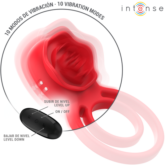 INTENSE - GAIL STIMULATEUR ROSE 10 VIBRATIONS ROUGE TELECOMMANDE INTENSE FUN