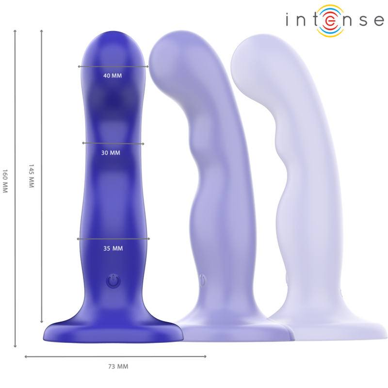INTENSE - SHORTY VIBRATEUR AVEC VENTOUSE TÉLÉCOMMANDE BLEUE INTENSE FUN
