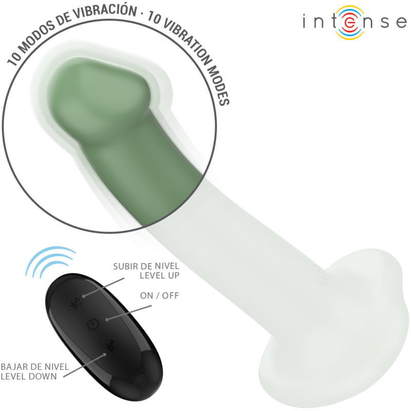 INTENSE - BECCA VIBRATEUR AVEC VENTOUSE 10 VIBRATIONS TÉLÉCOMMANDE VERTE INTENSE FUN