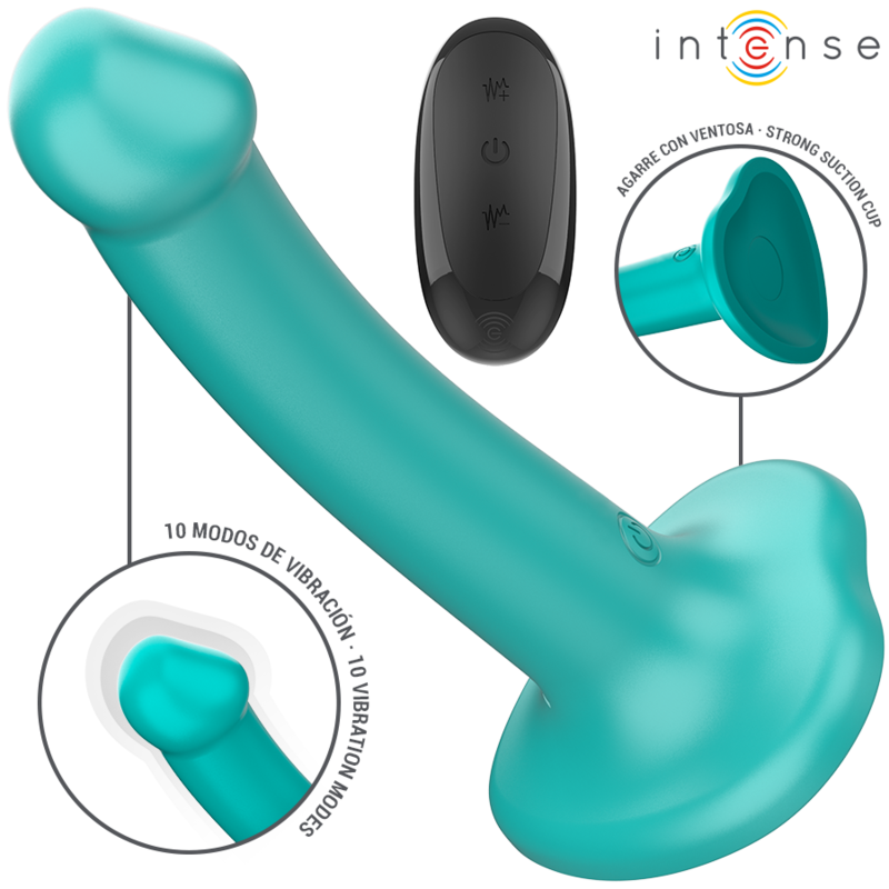 INTENSE - KATIE VIBRATEUR AVEC VENTOUSE 10 VIBRATIONS TÉLÉCOMMANDE BLEUE INTENSE FUN