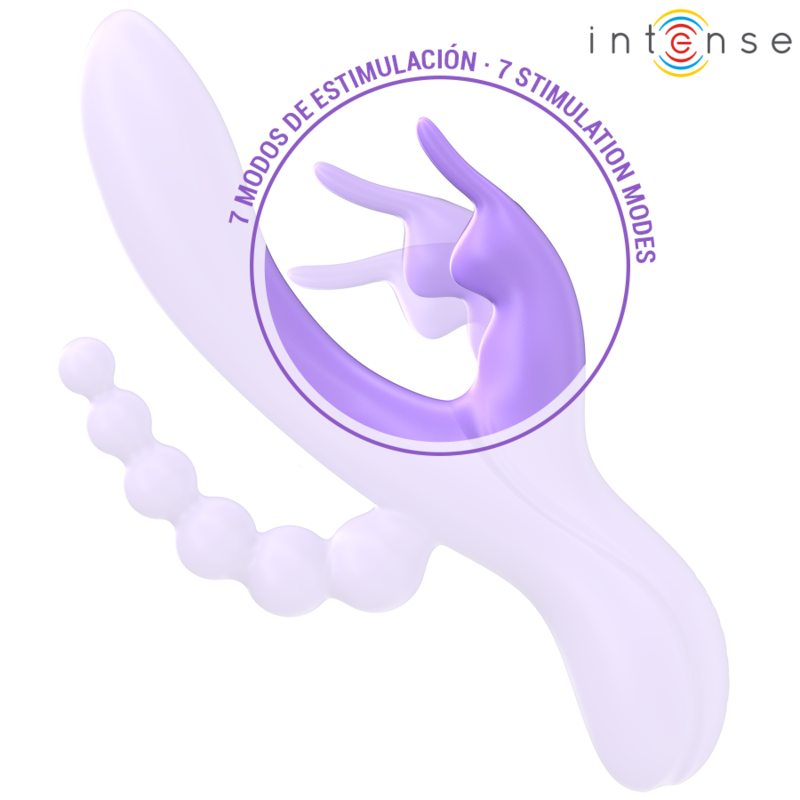INTENSE - MIKO TRIPLE VIBRATEUR LAPIN & STIMULATEUR & ANAL 7 VIBRATIONS VIOLET INTENSE FUN