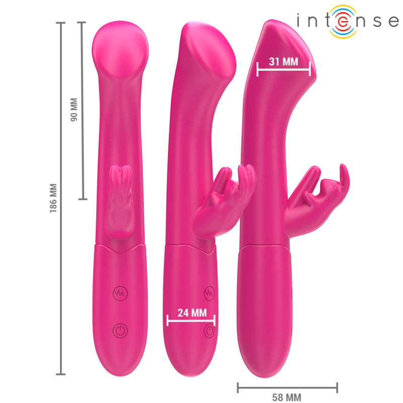 INTENSE - JULIETA VIBRATEUR RABBIT 18,6 CM 10 VIBRATIONS ROSE INTENSE FUN