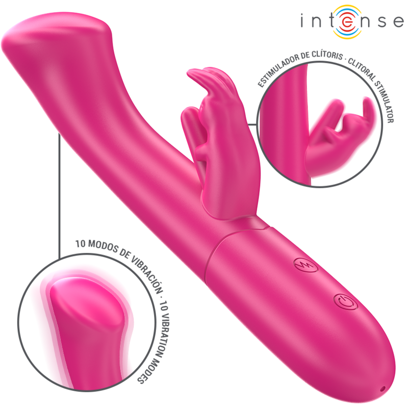 INTENSE - JULIETA VIBRATEUR RABBIT 18,6 CM 10 VIBRATIONS ROSE INTENSE FUN